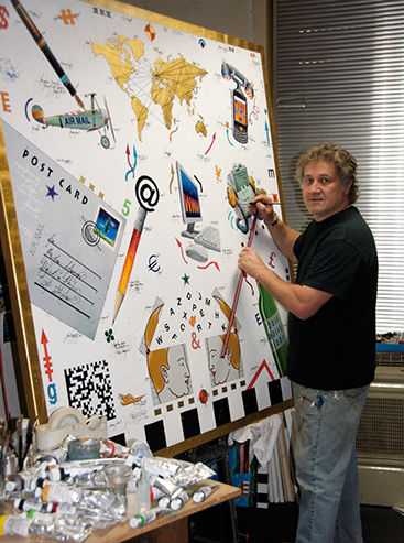 Artist, Künstler, Atelier, beim Malen, Staffelei